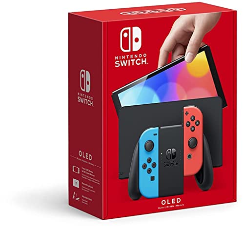 Nintendo Switch OLED Model w/ Neon Red & Neon Blue Joy-Con