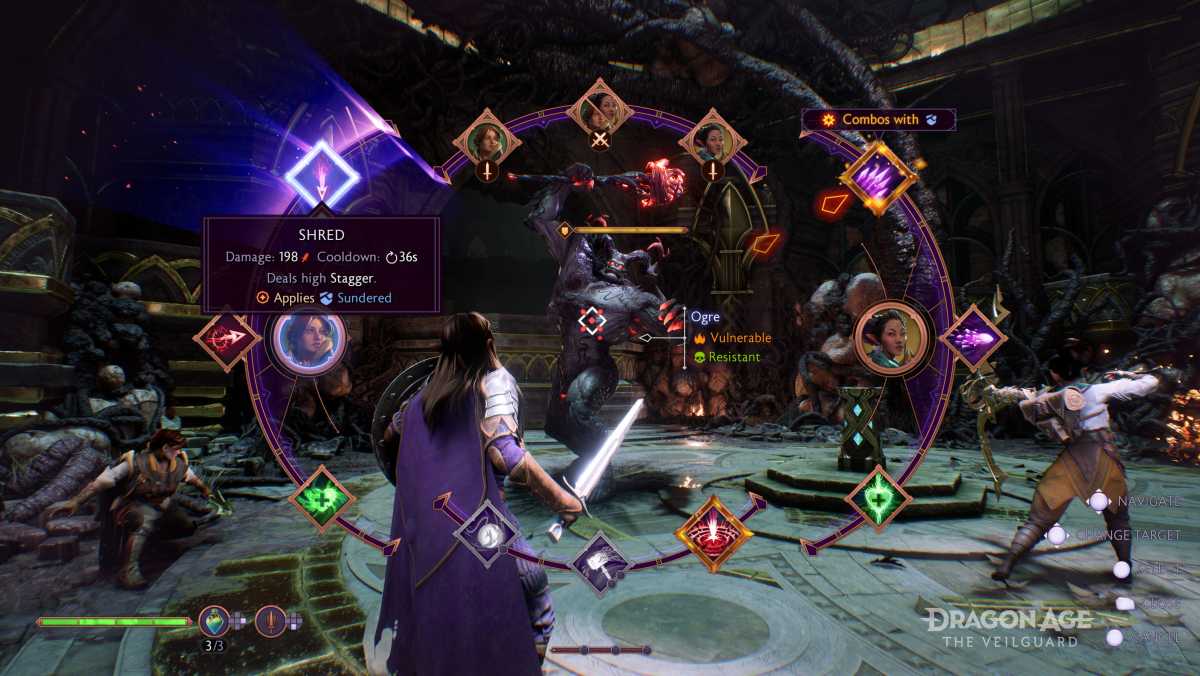 Dragon Age: The Veilguard combat ability wheel