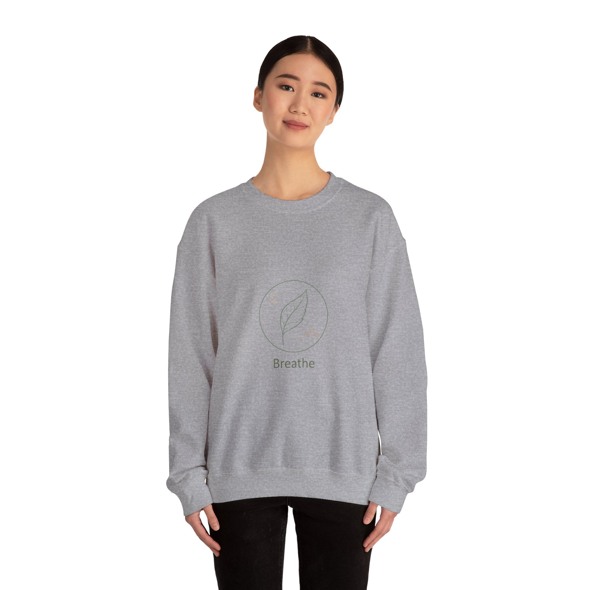 Breathe Leaf Circle Sweatshirt | minimal nature vibes, mindfulness