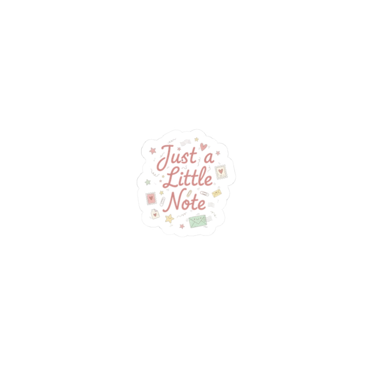 Just a Little Note Kiss-Cut Stickers | Handwritten Doodle Charm, Sketch Aesthetic