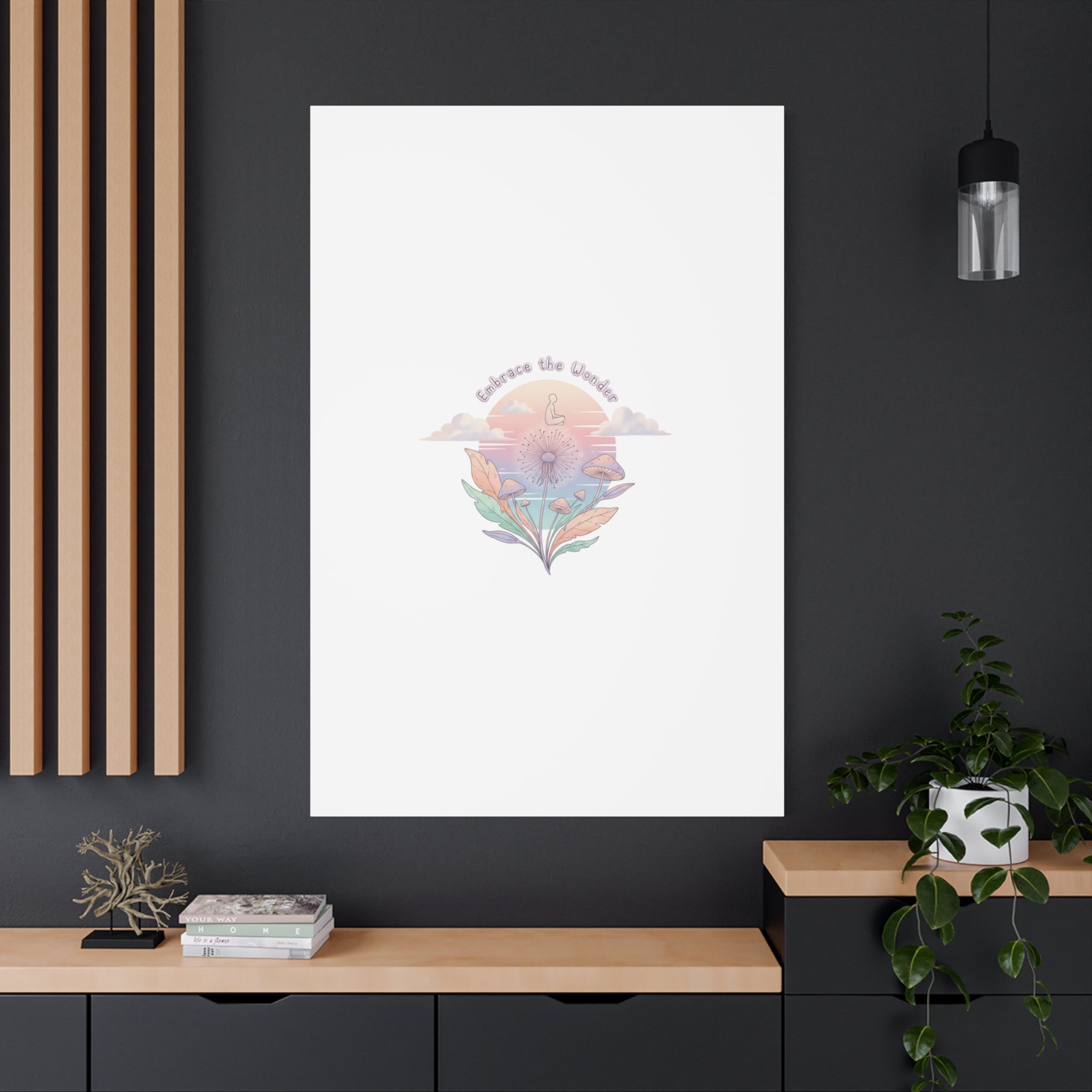 Embrace the Wonder pastel surreal nature print, Canvas