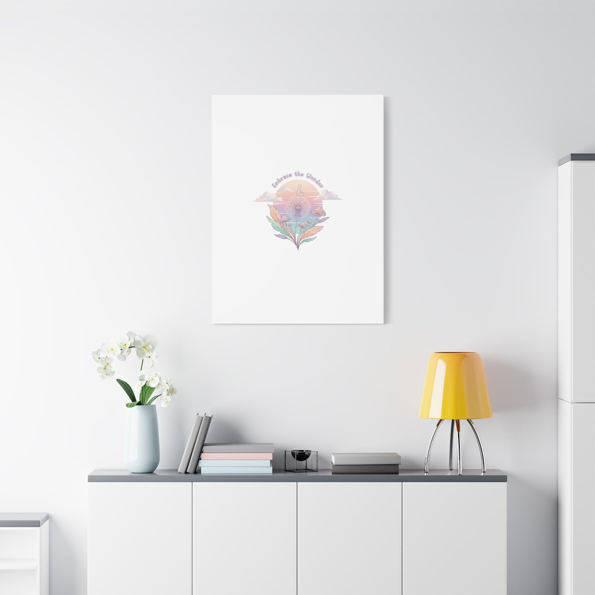 Embrace the Wonder pastel surreal nature print, Canvas