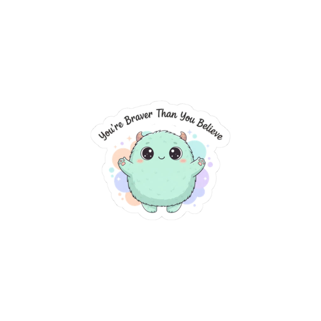 Brave Pastel Monster Sticker | Cute Monster Characters, Therapy Monster