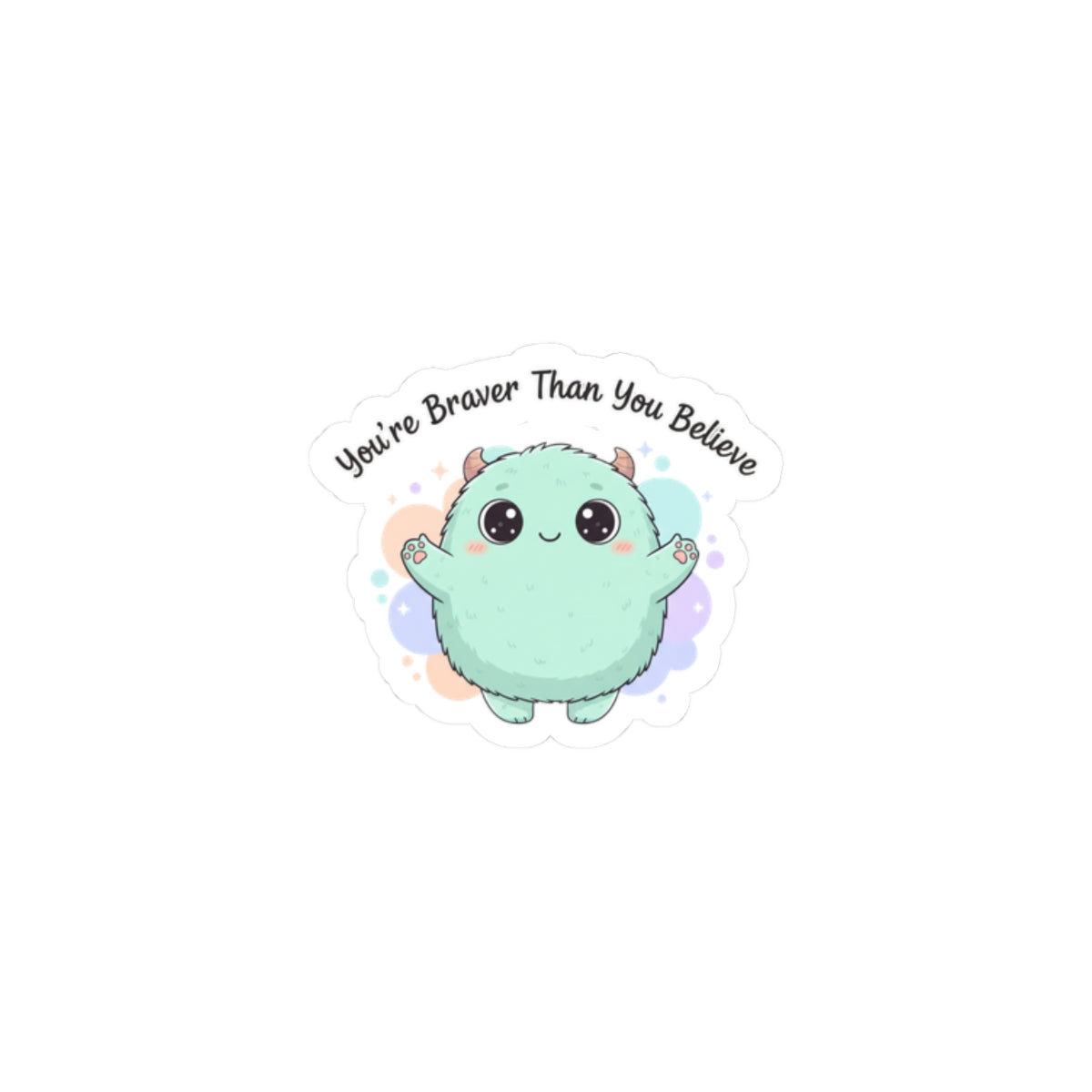 Brave Pastel Monster Sticker | Cute Monster Characters, Therapy Monster