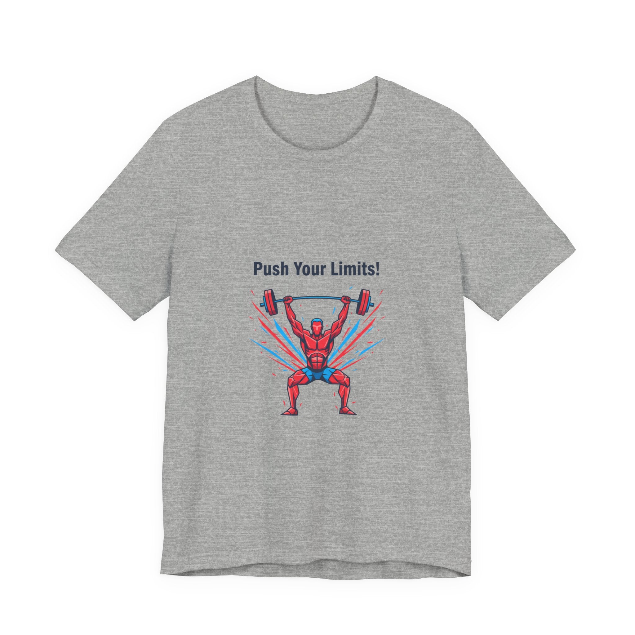 Push Your Limits Barbell, Workout Tee | Fitness Shirt, Gym Motivation
