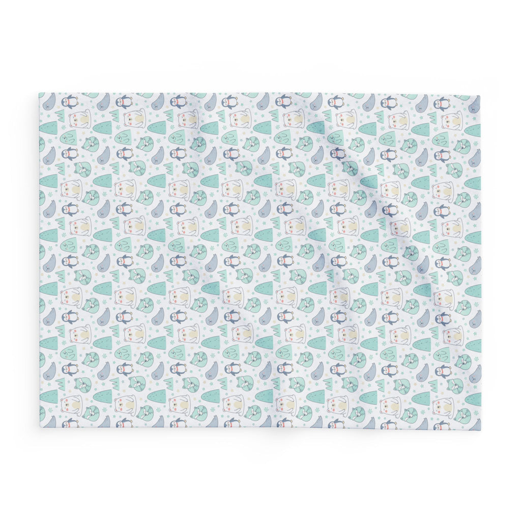 Arctic Animal Fleece Blanket – Cute Polar Bear & Penguin Winter Throw
