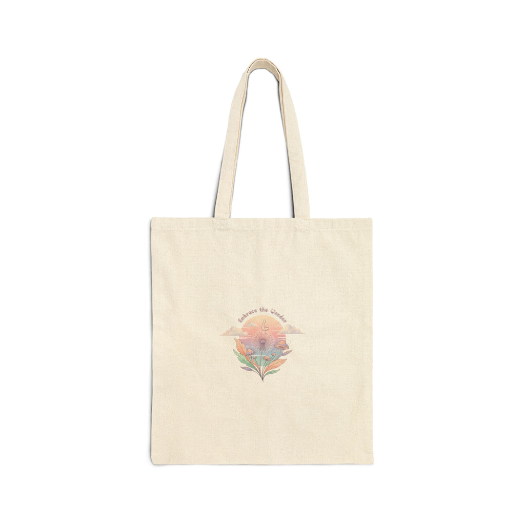 gentle surreal flower illustration Tote | wholesome surrealism, soft pastel design