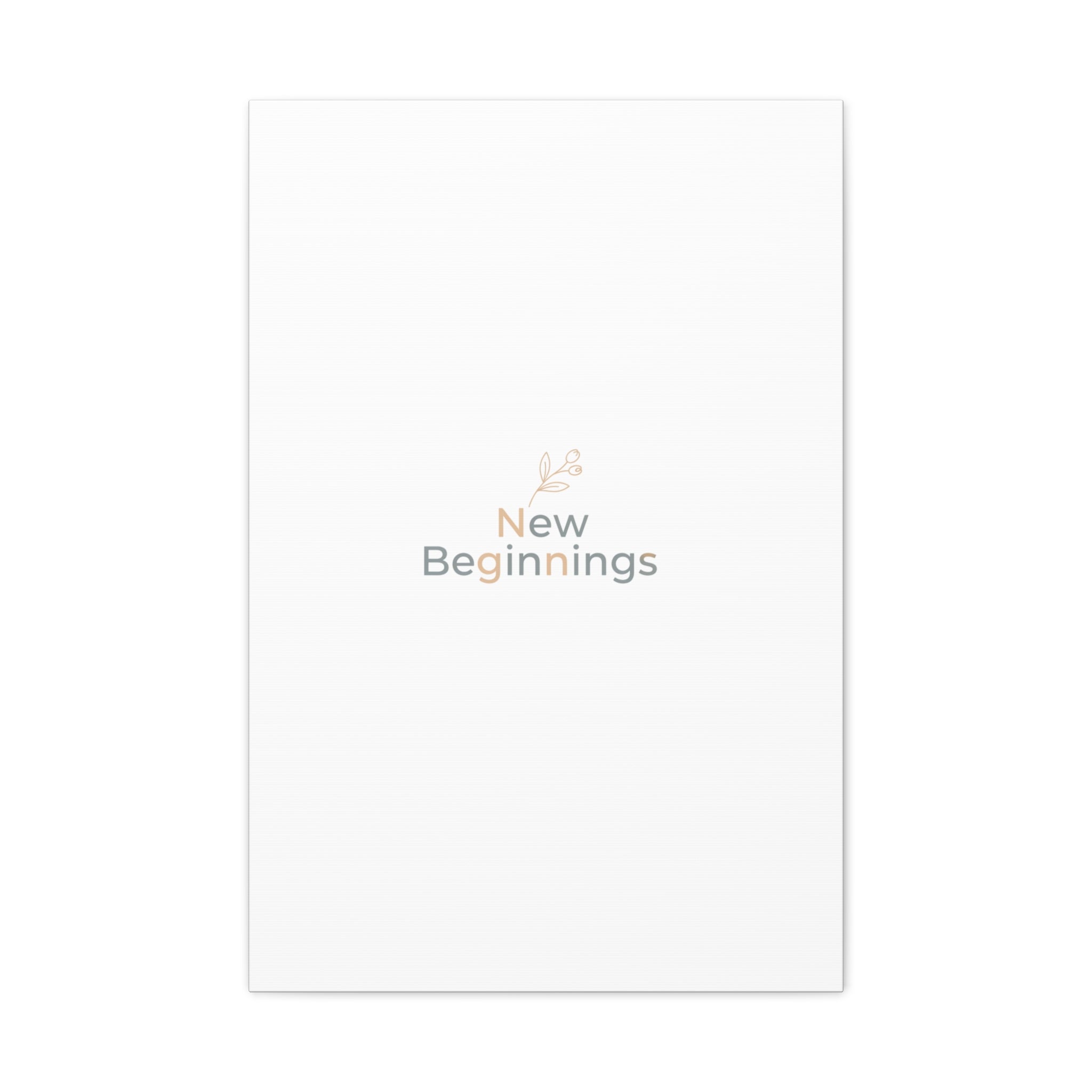 New Beginnings Canvas | Fresh-Start Minimalism, blank page art print