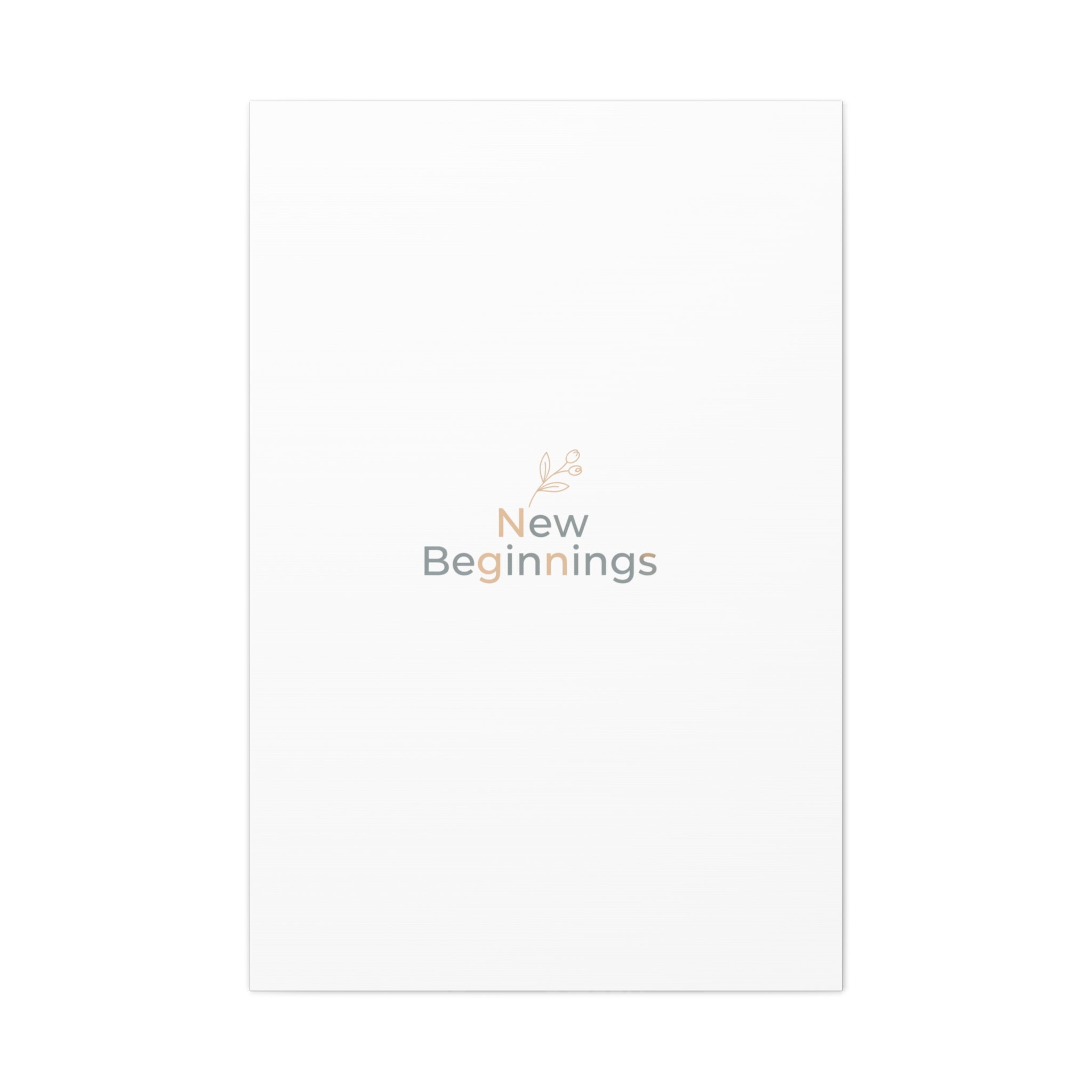 New Beginnings Canvas | Fresh-Start Minimalism, blank page art print