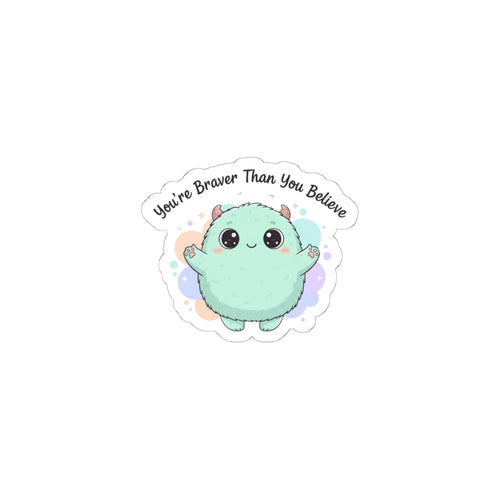 Brave Pastel Monster Sticker | Cute Monster Characters, Therapy Monster