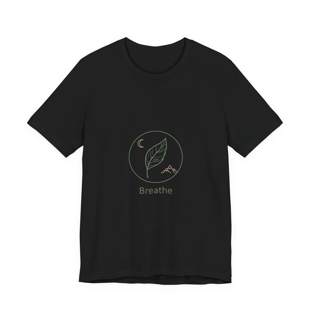 Breathe leaf circle tee | Nature Symbols, Minimal wellness shirt