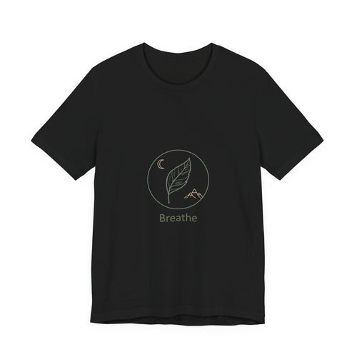 Breathe leaf circle tee | Nature Symbols, Minimal wellness shirt