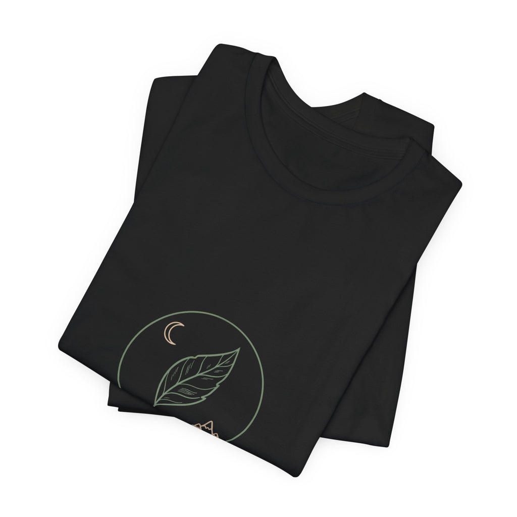 Breathe leaf circle tee | Nature Symbols, Minimal wellness shirt