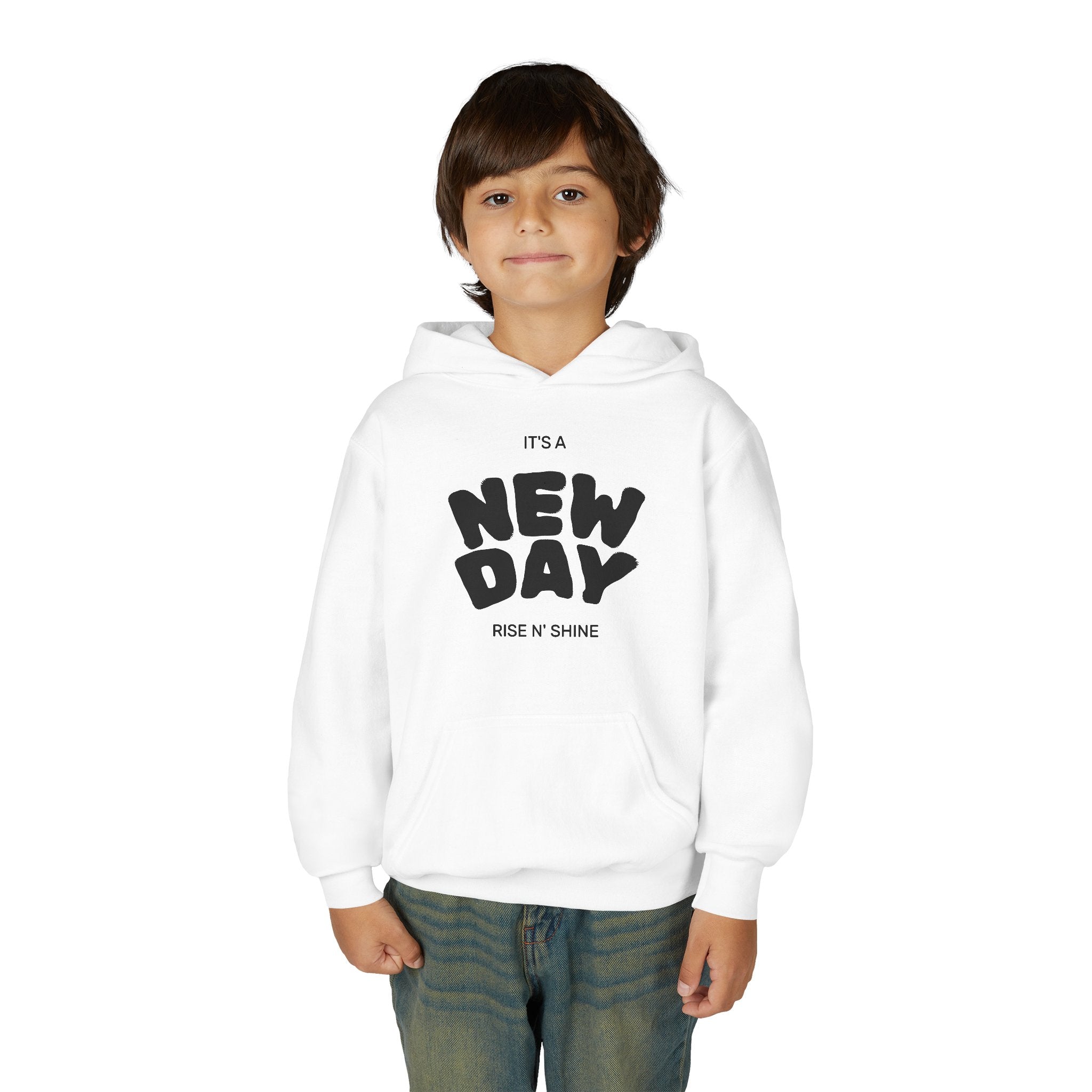 Youth Hoodie — "It's a New Day" Motivational Pullover