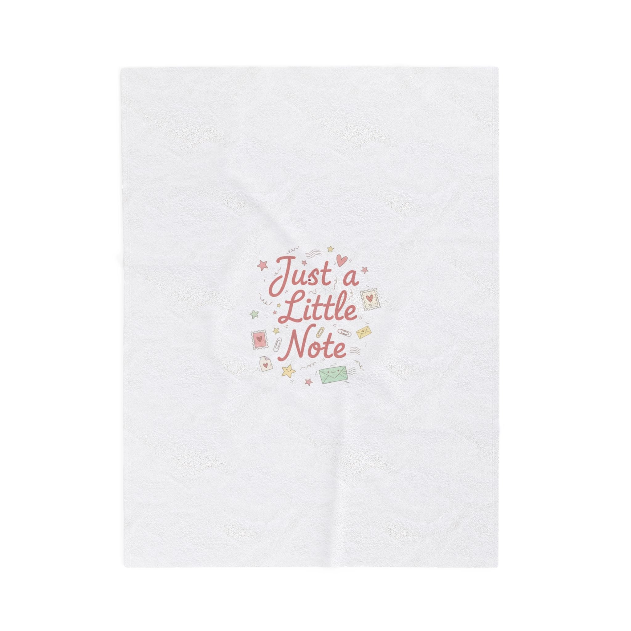 Just a Little Note Velveteen Blanket | Handwritten Doodle Sketch Aesthetic