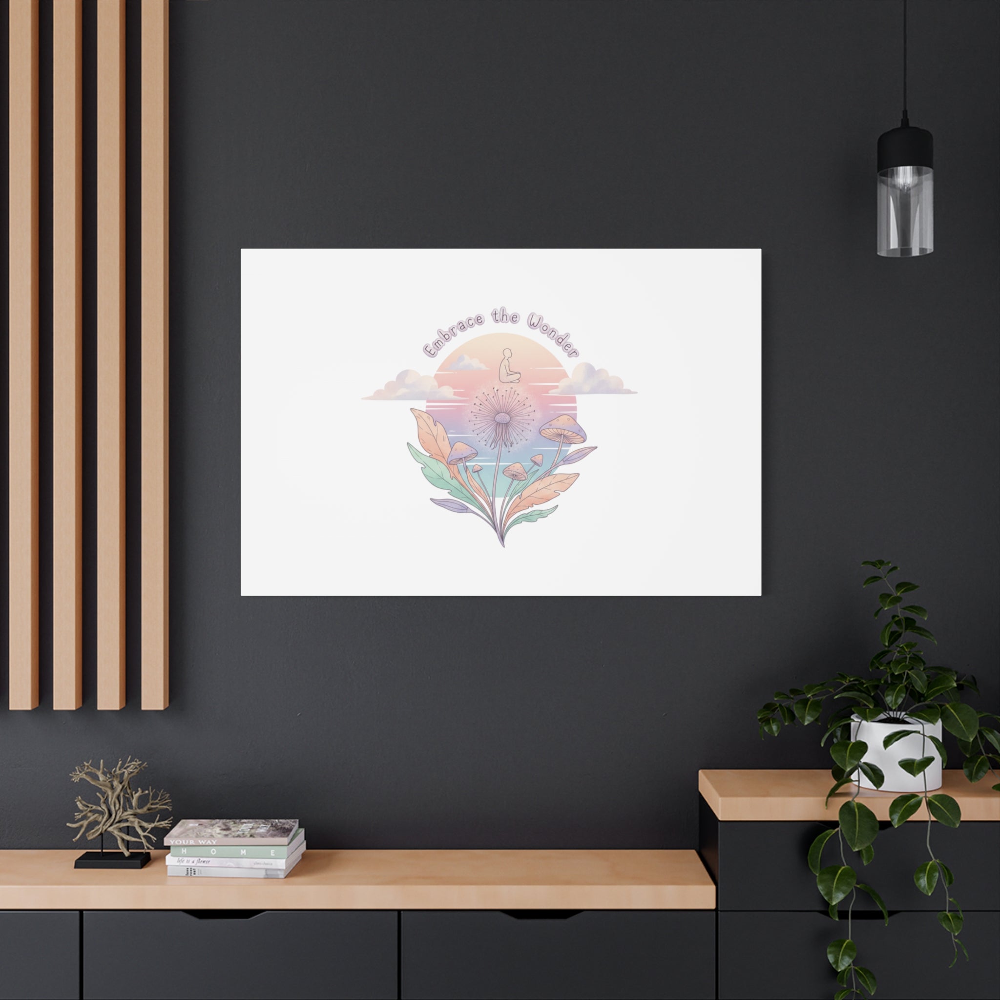 Embrace the Wonder pastel surreal nature print, Canvas