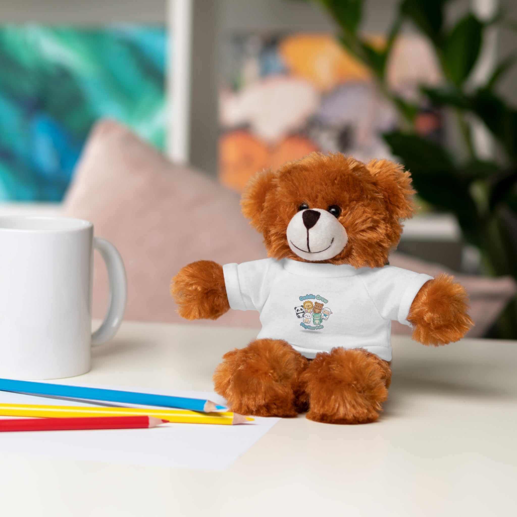 Plush Bear with Printed Tee — Cute Custom Teddy Gift