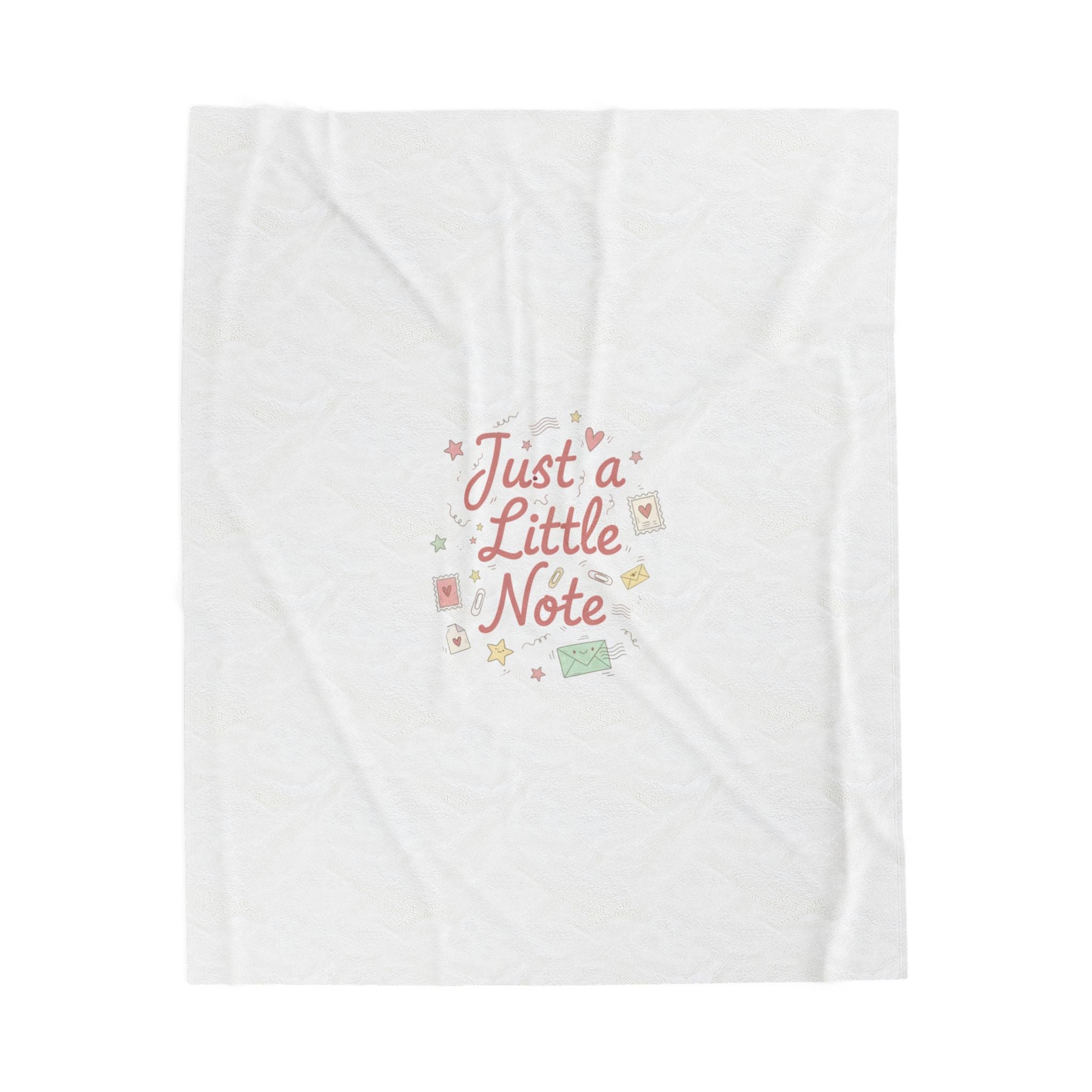 Just a Little Note Velveteen Blanket | Handwritten Doodle Sketch Aesthetic