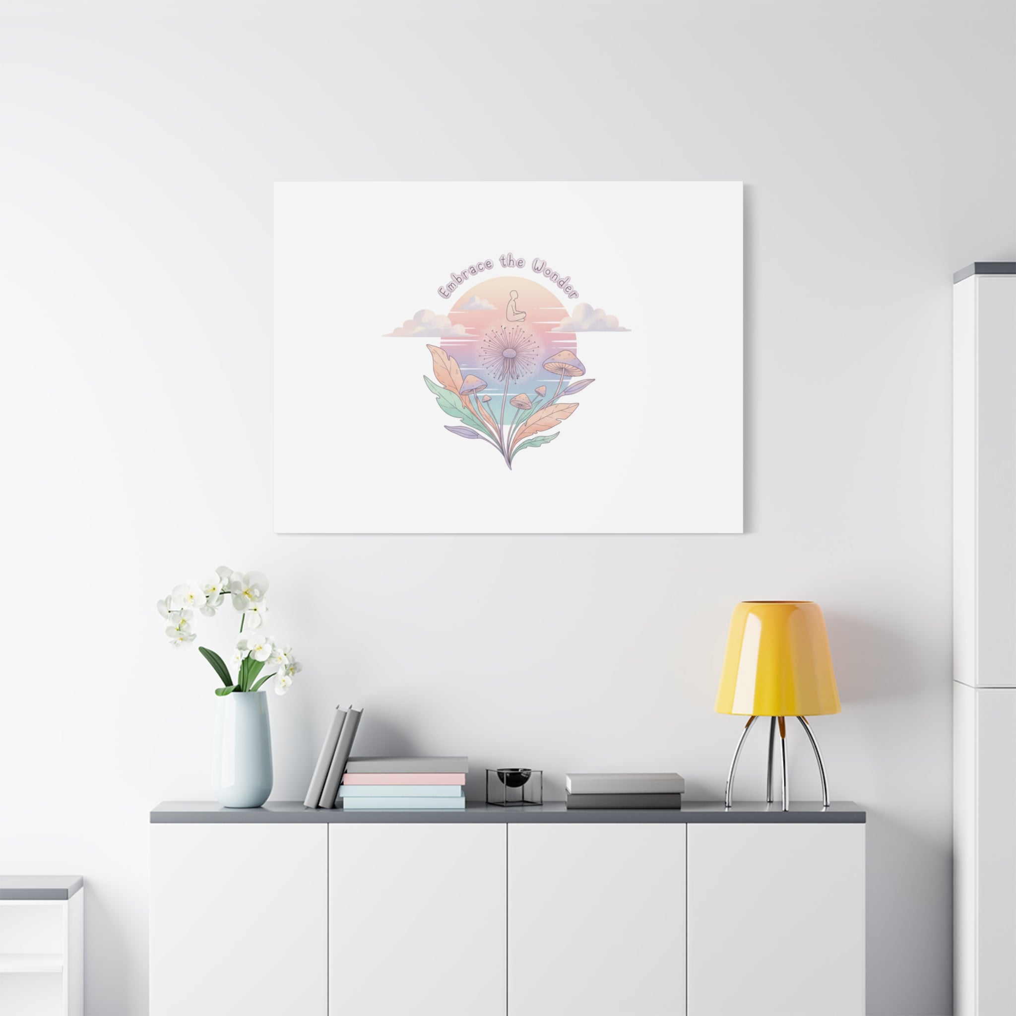 Embrace the Wonder pastel surreal nature print, Canvas