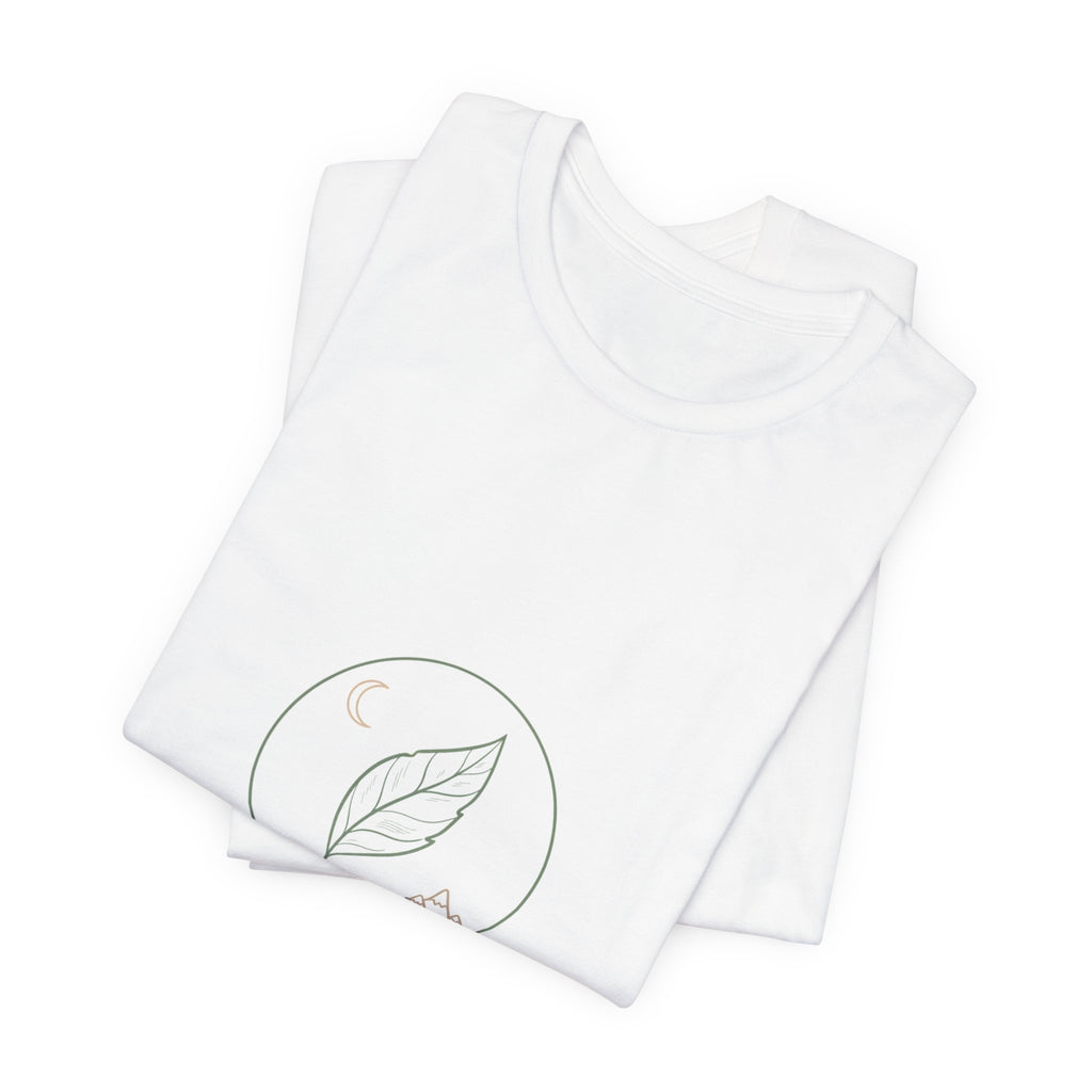 Breathe leaf circle tee | Nature Symbols, Minimal wellness shirt