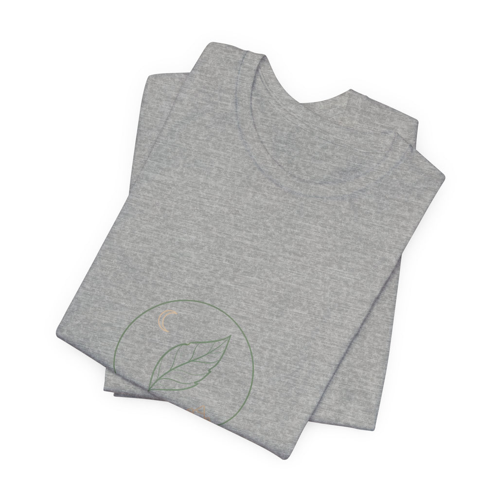 Breathe leaf circle tee | Nature Symbols, Minimal wellness shirt