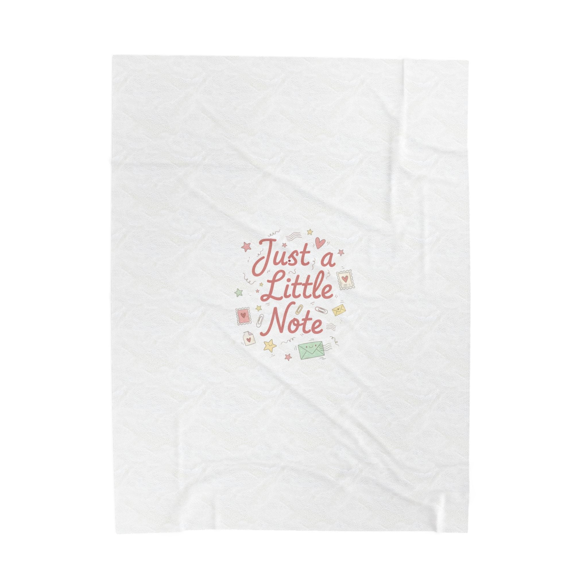 Just a Little Note Velveteen Blanket | Handwritten Doodle Sketch Aesthetic