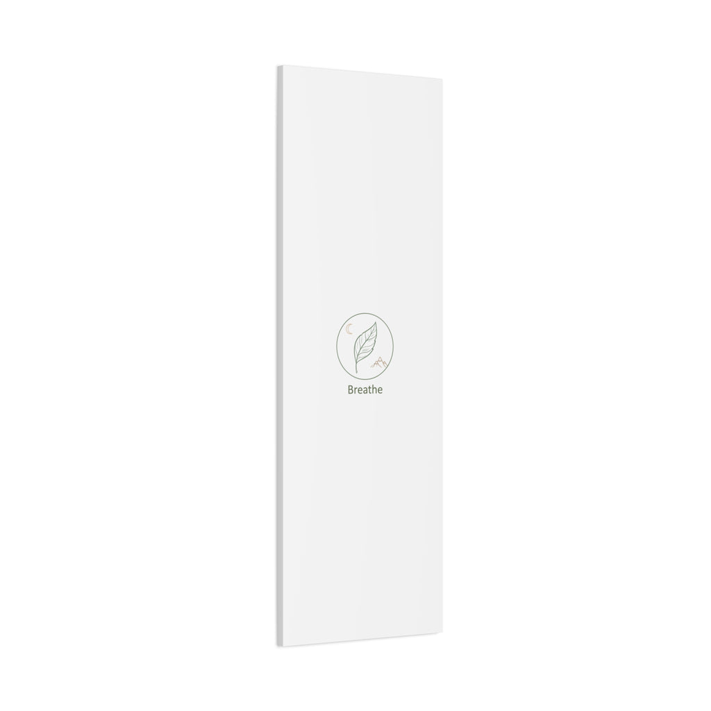 Breathe Leaf Circle Canvas | Minimal Nature Symbols, Moon & Mountain Wall Art