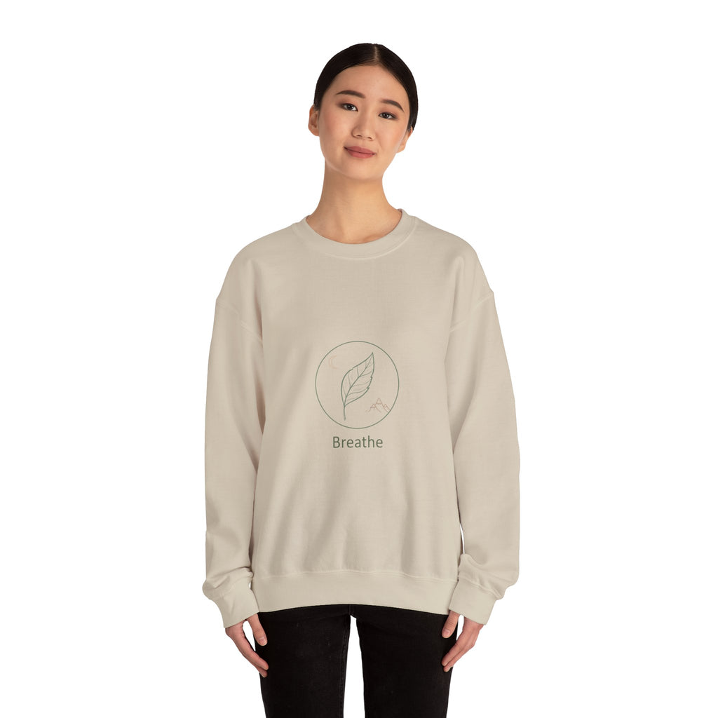 Breathe Leaf Circle Sweatshirt | minimal nature vibes, mindfulness
