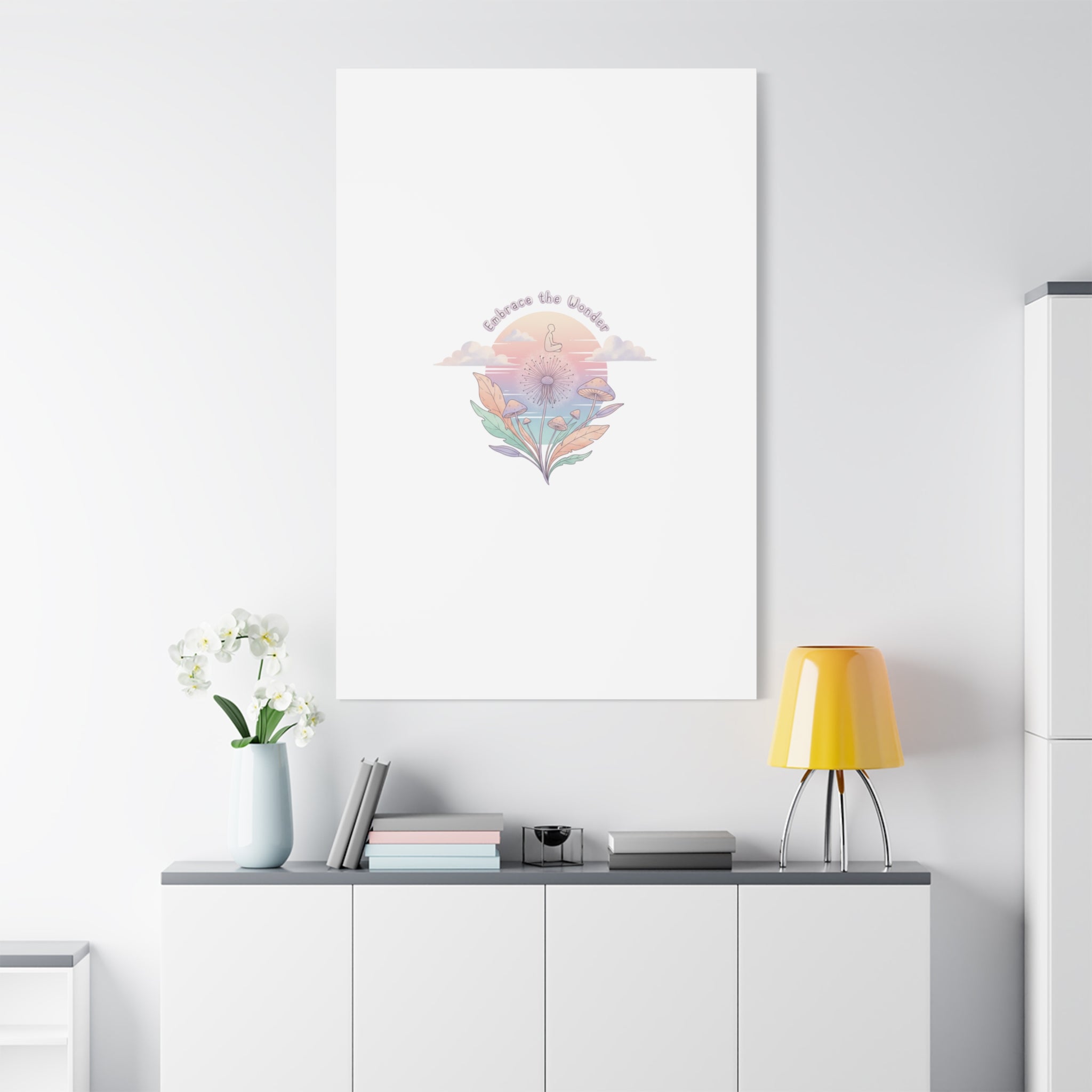 Embrace the Wonder pastel surreal nature print, Canvas