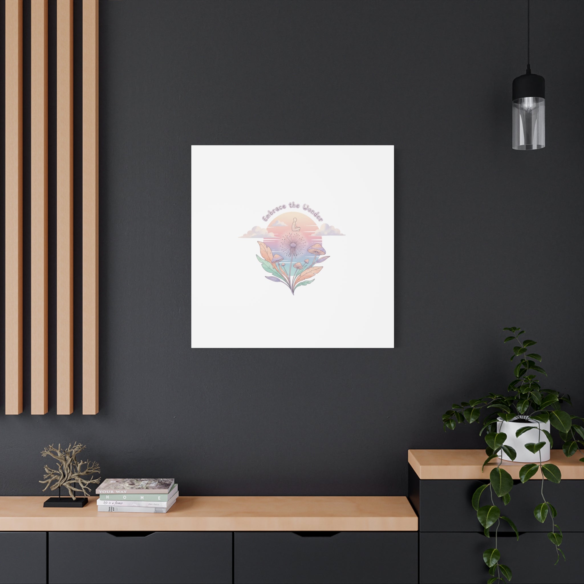 Embrace the Wonder pastel surreal nature print, Canvas