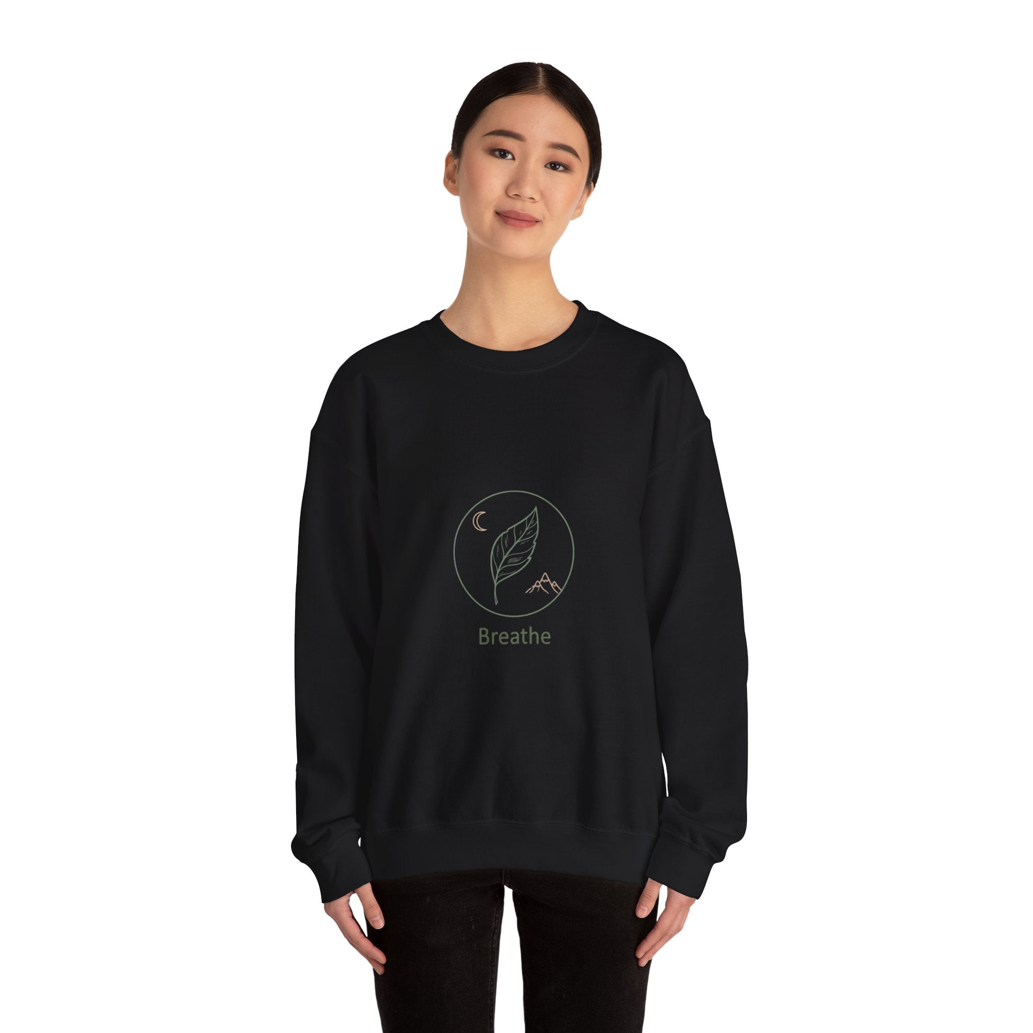 Breathe Leaf Circle Sweatshirt | minimal nature vibes, mindfulness