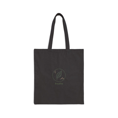 Breathe Leaf Circle Tote | Minimal Nature Symbols, Forest Mindfulness