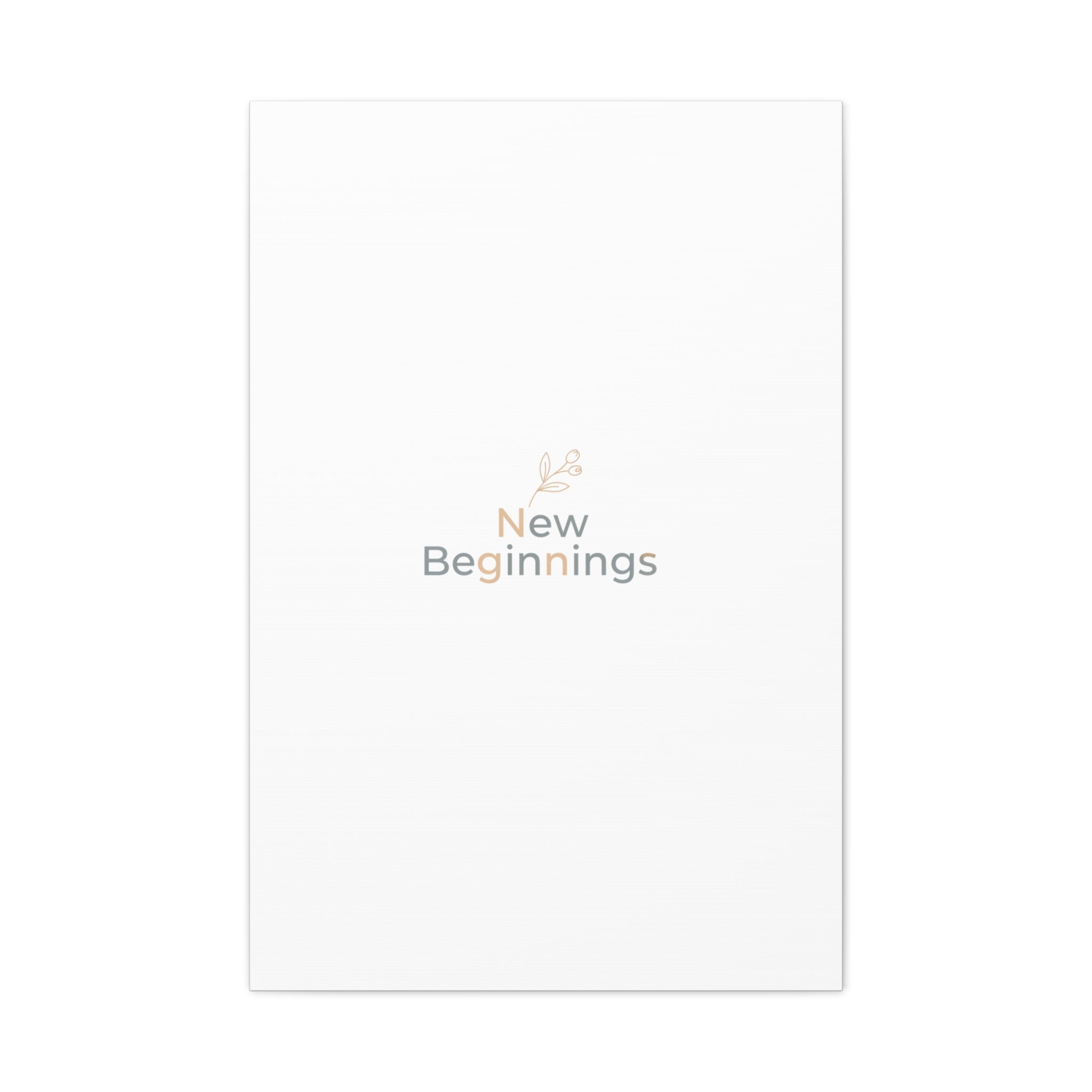 New Beginnings Canvas | Fresh-Start Minimalism, blank page art print