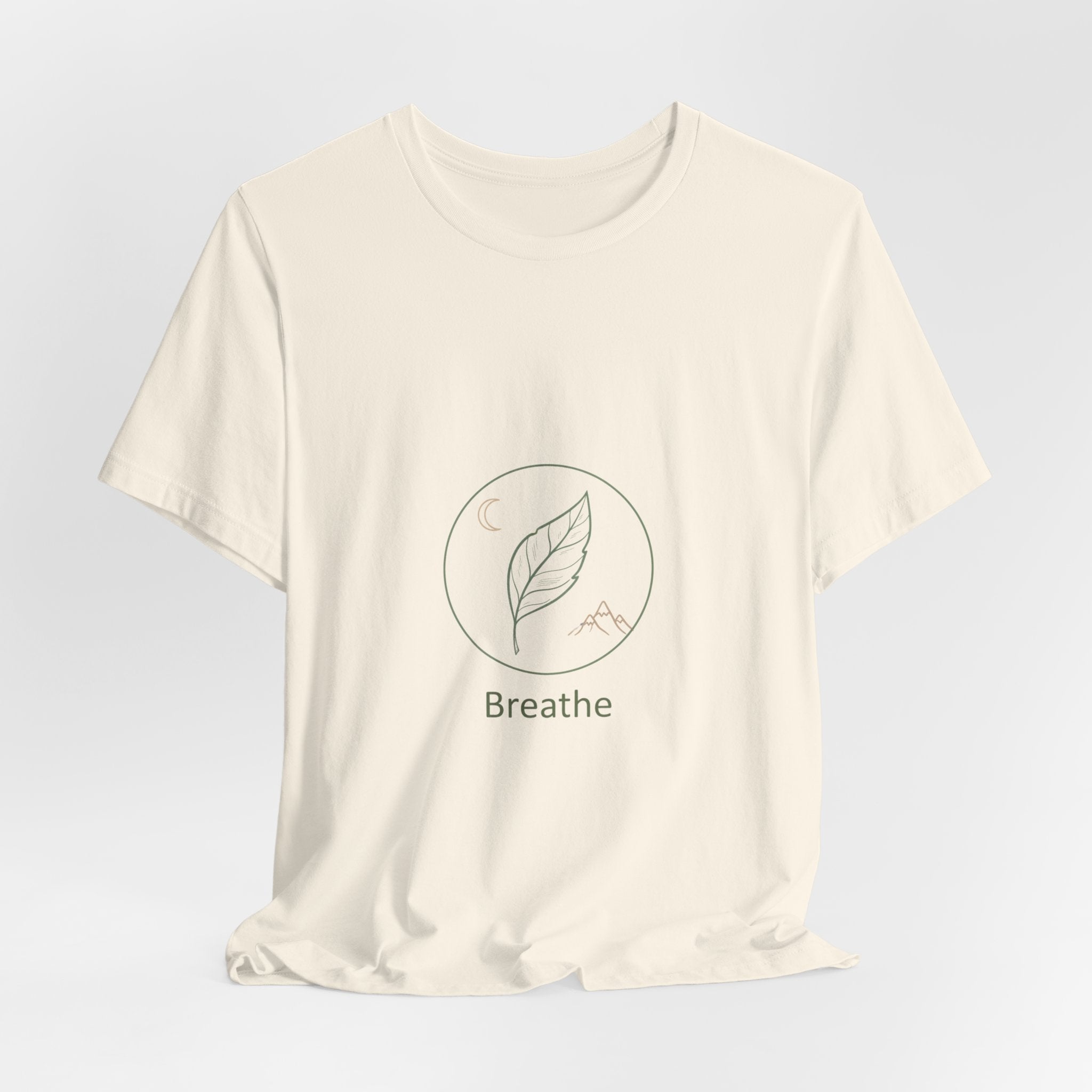 Breathe leaf circle tee | Nature Symbols, Minimal wellness shirt