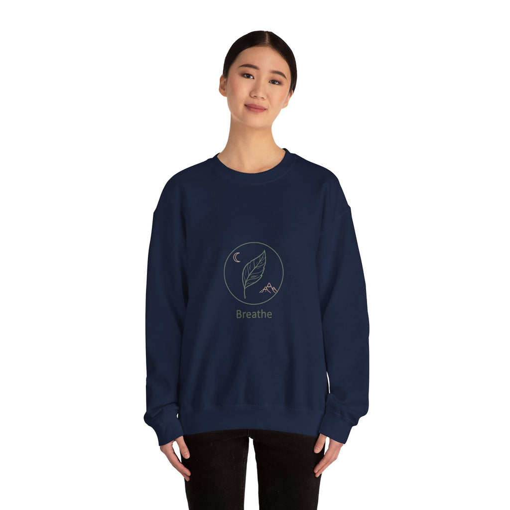 Breathe Leaf Circle Sweatshirt | minimal nature vibes, mindfulness