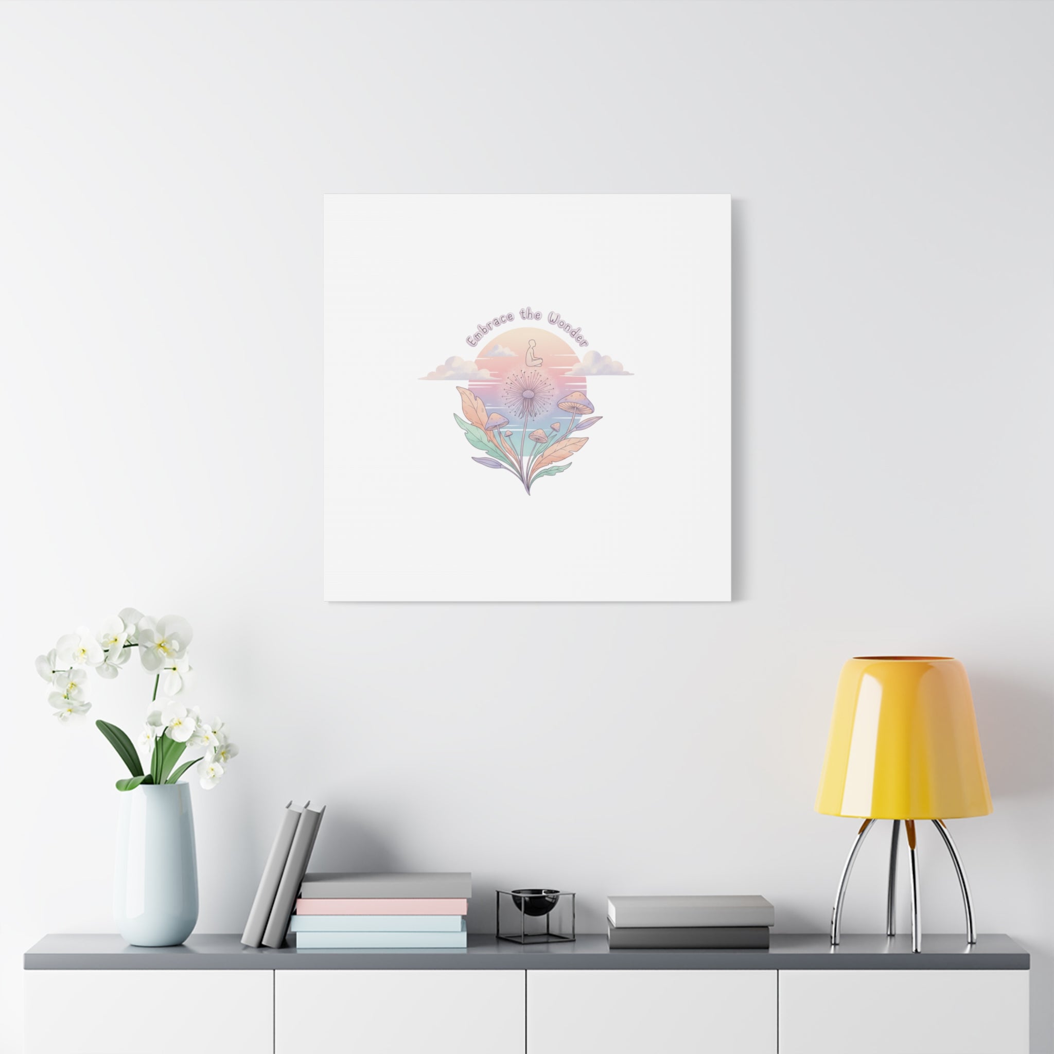 Embrace the Wonder pastel surreal nature print, Canvas
