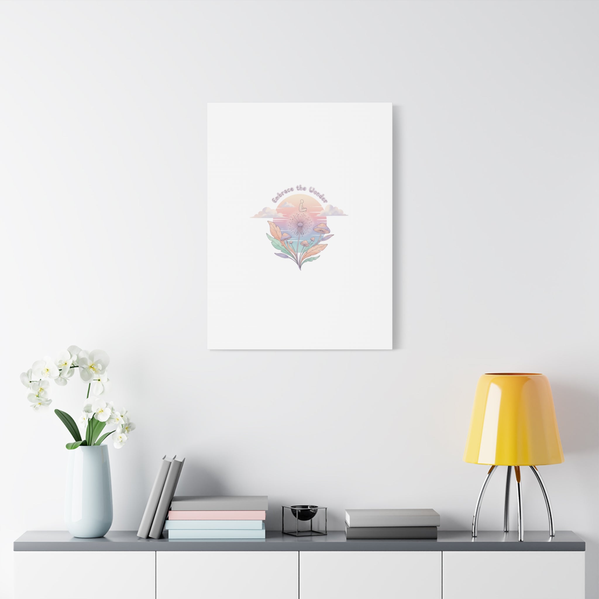 Embrace the Wonder pastel surreal nature print, Canvas