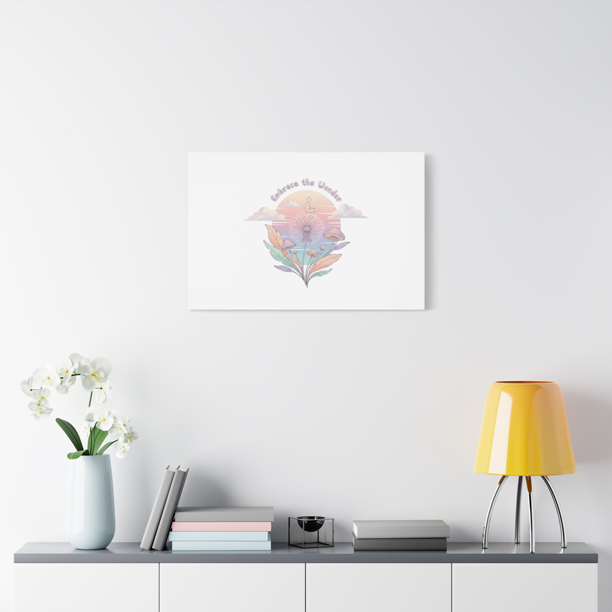 Embrace the Wonder pastel surreal nature print, Canvas