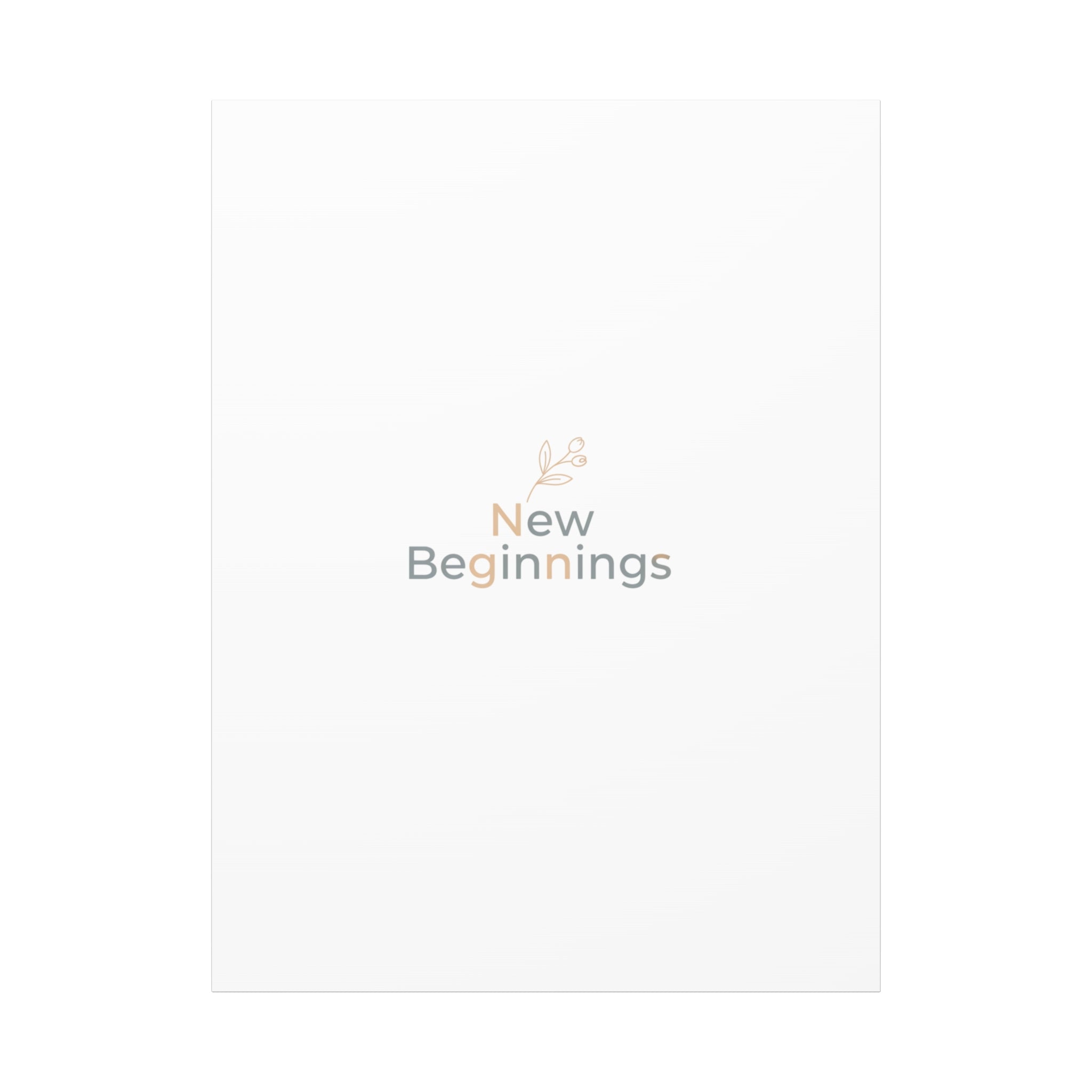 New Beginnings Canvas | Fresh-Start Minimalism, blank page art print