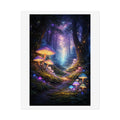 Enchanted Mushroom Forest Poster — Fantasy Glow Rolled Art Print