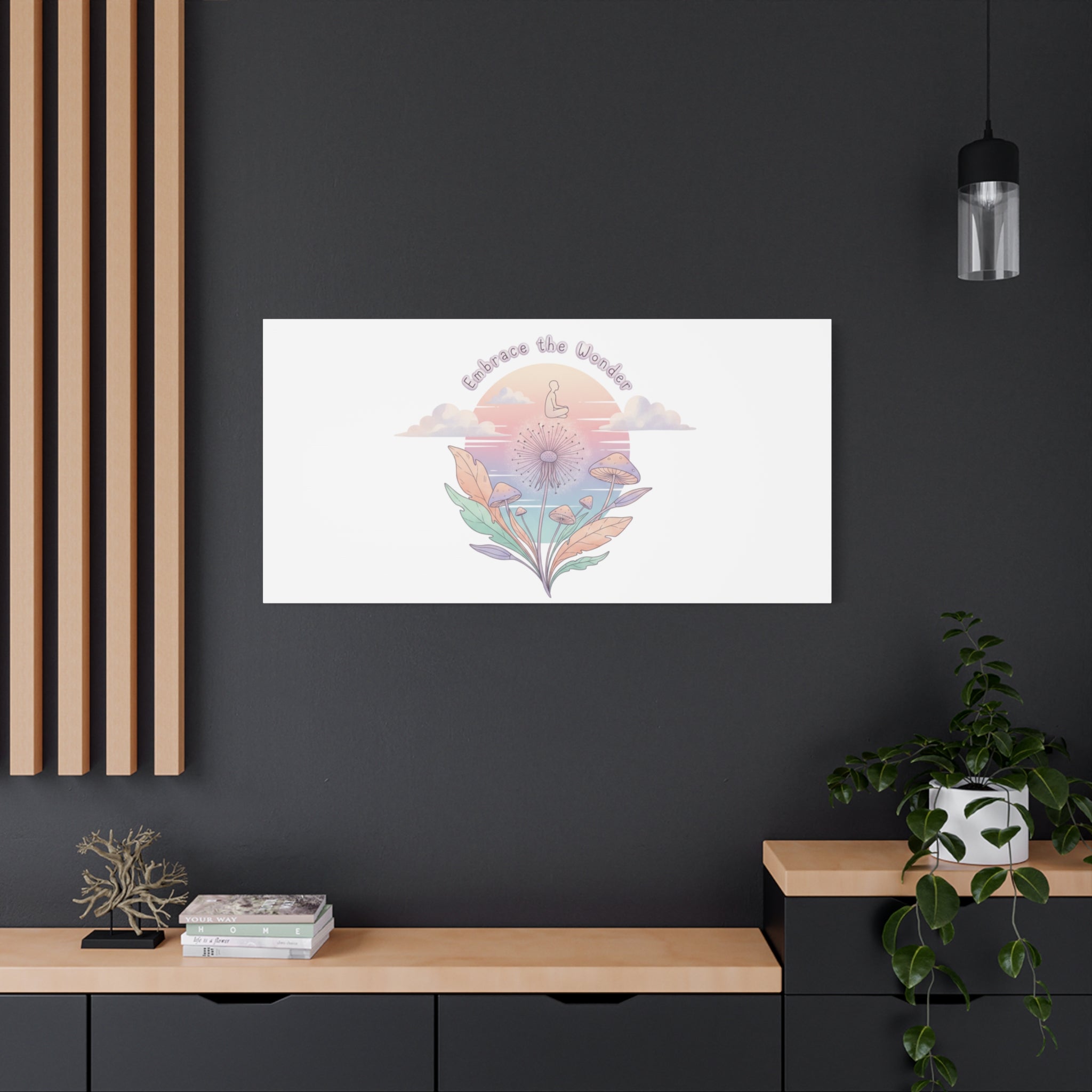 Embrace the Wonder pastel surreal nature print, Canvas