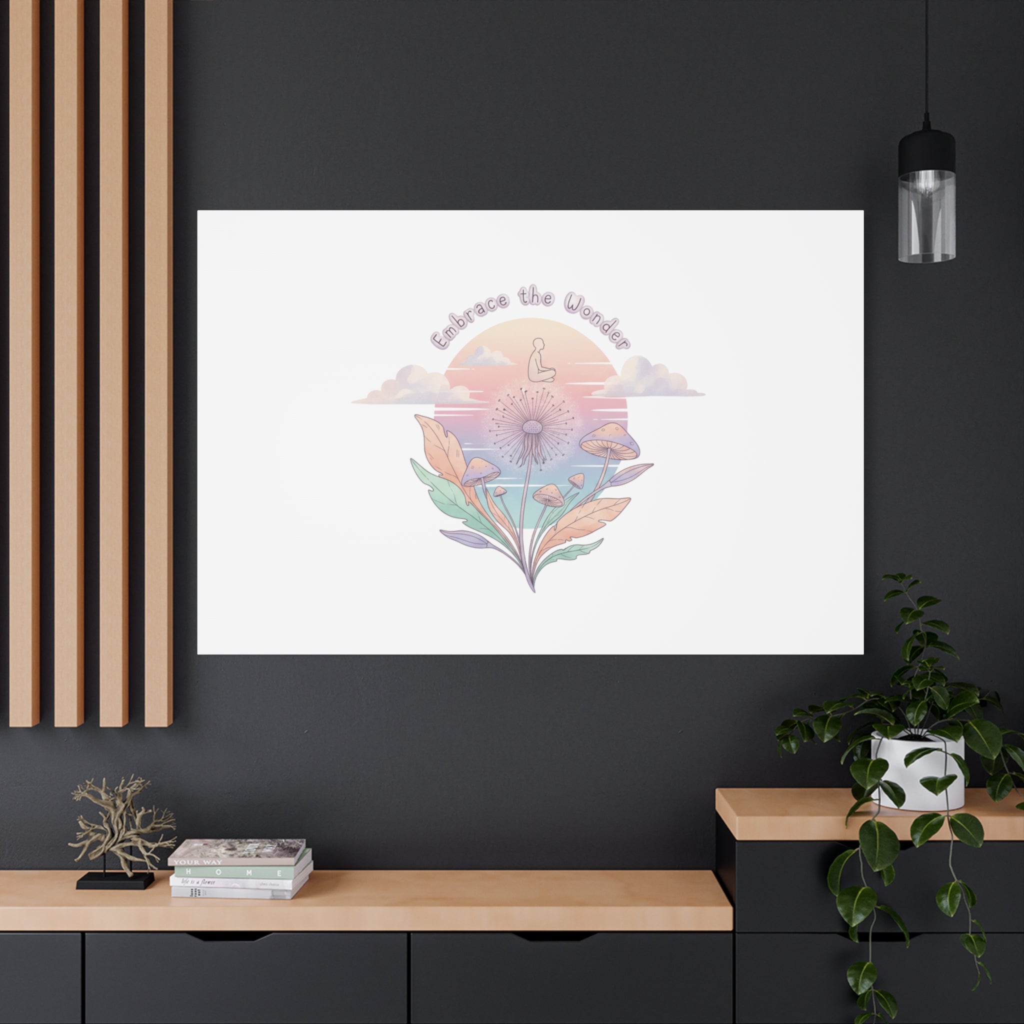 Embrace the Wonder pastel surreal nature print, Canvas