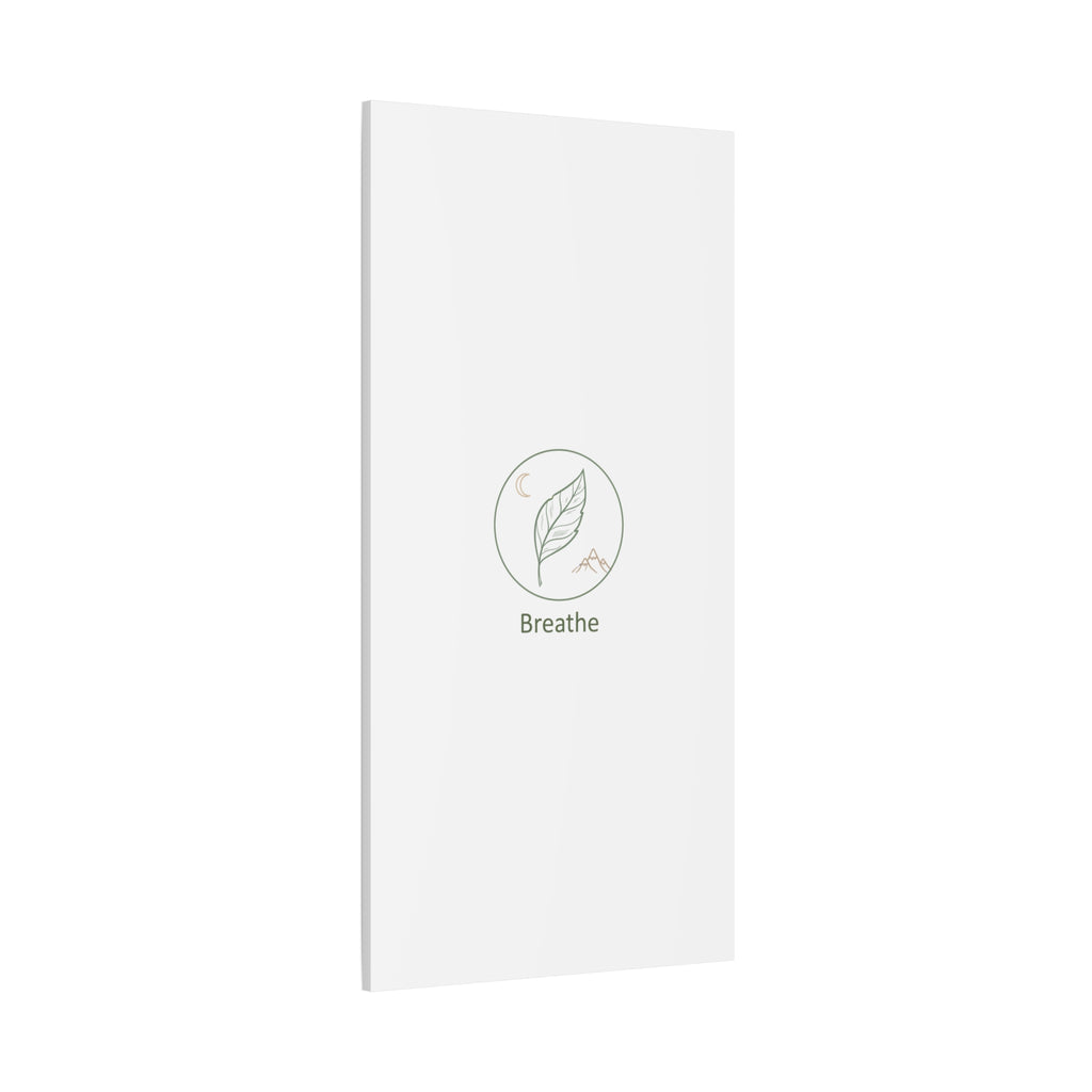 Breathe Leaf Circle Canvas | Minimal Nature Symbols, Moon & Mountain Wall Art
