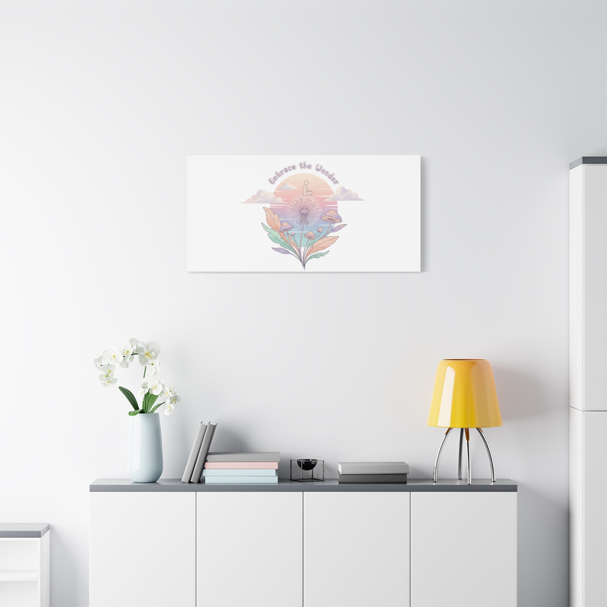 Embrace the Wonder pastel surreal nature print, Canvas