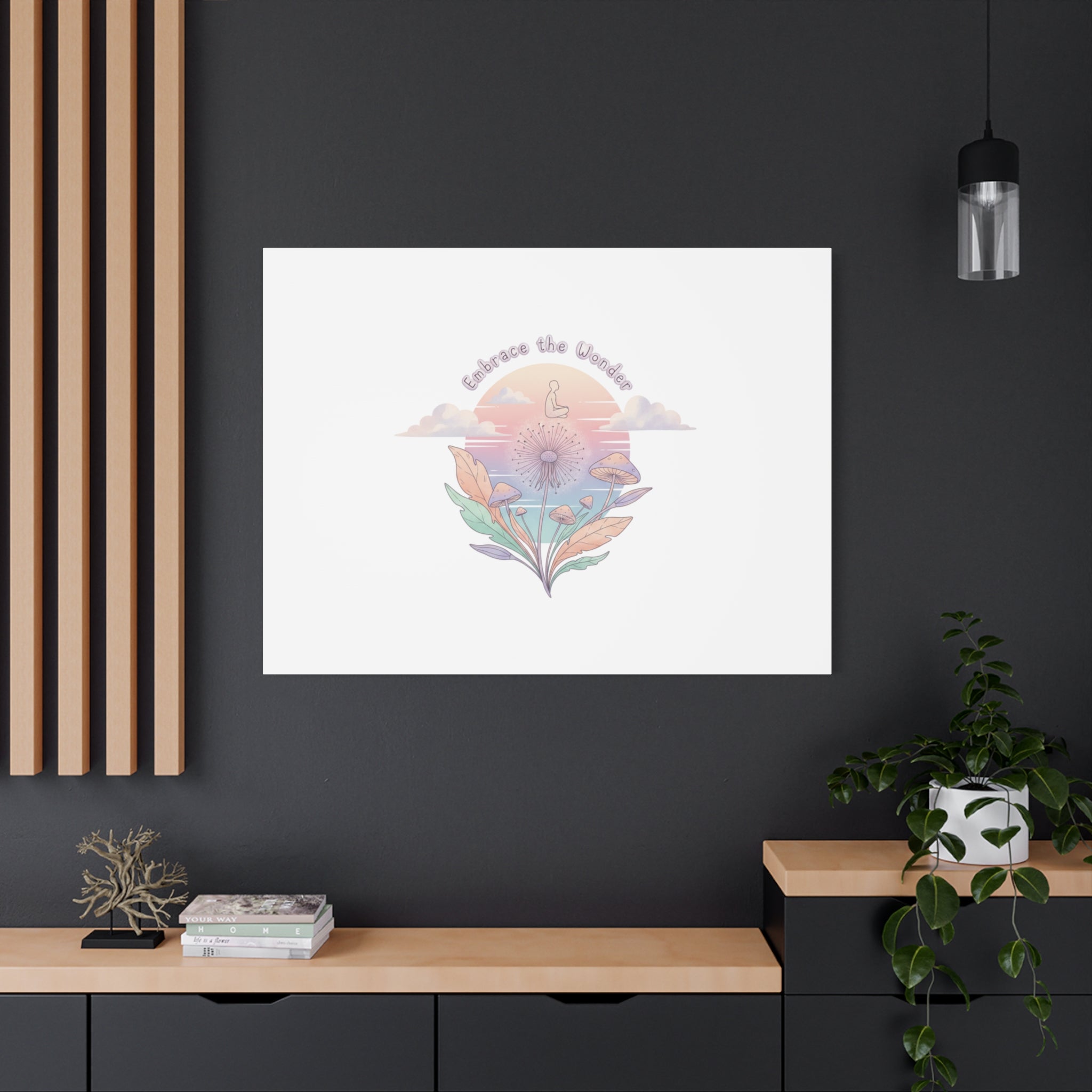 Embrace the Wonder pastel surreal nature print, Canvas